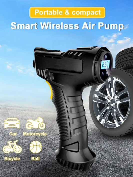 120W Handheld Inflatable Pump Portable Electric Digital Tire Inflator for Bicycle Balls Car Tire Air Compressor Auto Accessory